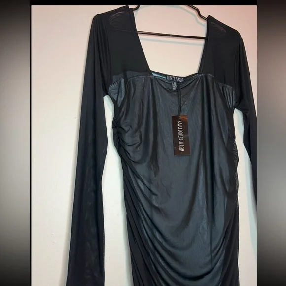 Dolls kill black laced mini dress goth style new with tags size XL long sleeve - Picture 4 of 8